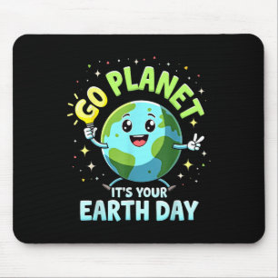 Cute Go Planet Its Your Earth Day 2025 Teacher Boy Mouse Pad