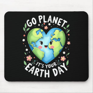 Cute Go Planet Its Your Earth Day 2025 Teacher Boy Mouse Pad