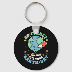 Cute Go Planet Its Your Earth Day 2025 Teacher Kid Key Ring