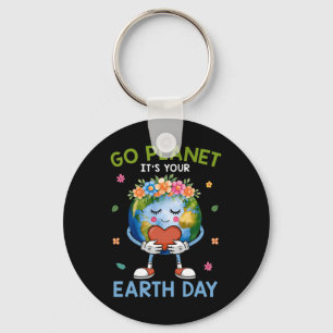 Cute Go Planet Its Your Earth Day 2025 Teacher Kid Key Ring