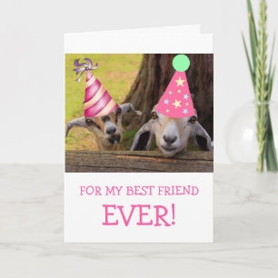 Cute Goat Best Friend Birthday Card
