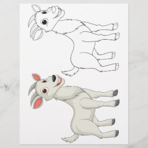 Cute goat colouring page