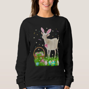Cute Goat Easter Day Bunny Eggs Easter Costume Men Sweatshirt