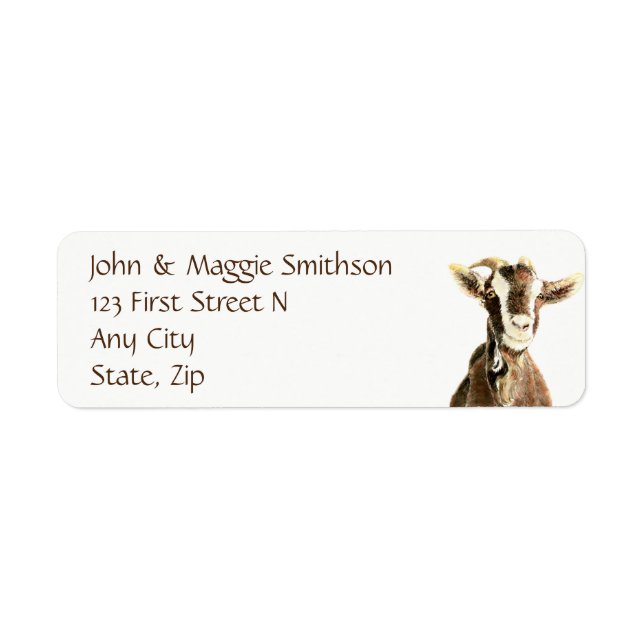 Cute Goat, Farm Animal, Pet Return Address Label (Front)