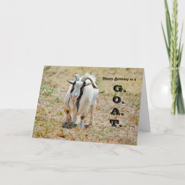 Cute Goat Greatest Of All Time Birthday Card (Front)