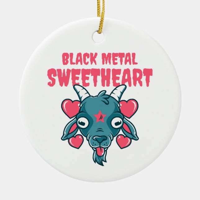  Cute Goat Head Baphomet Ceramic Ornament (Front)