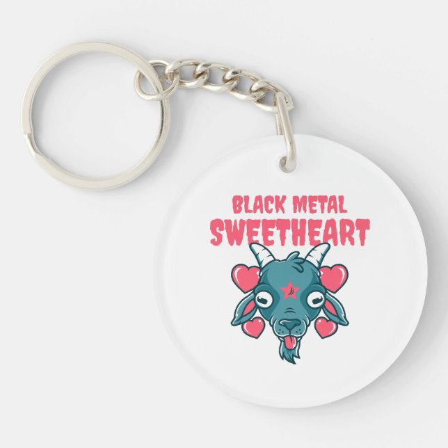  cute goat head baphomet key ring (Front)