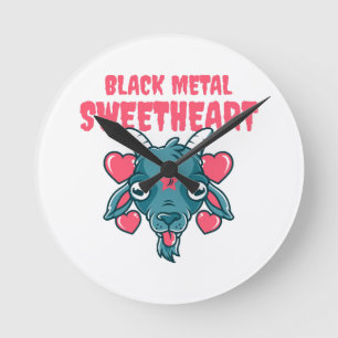 Cute Goat Head Baphomet Round Clock