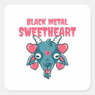  cute goat head baphomet square sticker