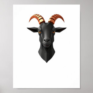 Cute Goat Hear 3d - Animals World Sticker  Poster