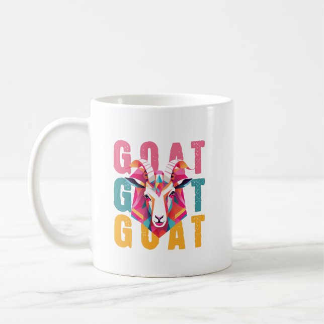 Cute Goat minimalist style art Coffee Mug (Left)