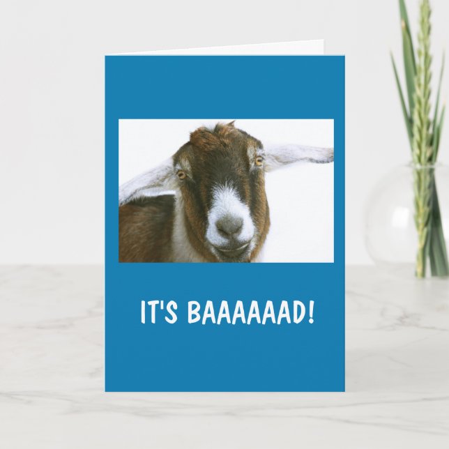 Cute Goat "Miss You!" Card (Front)