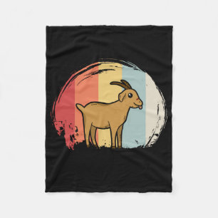 Cute Goat Retro Fleece Blanket