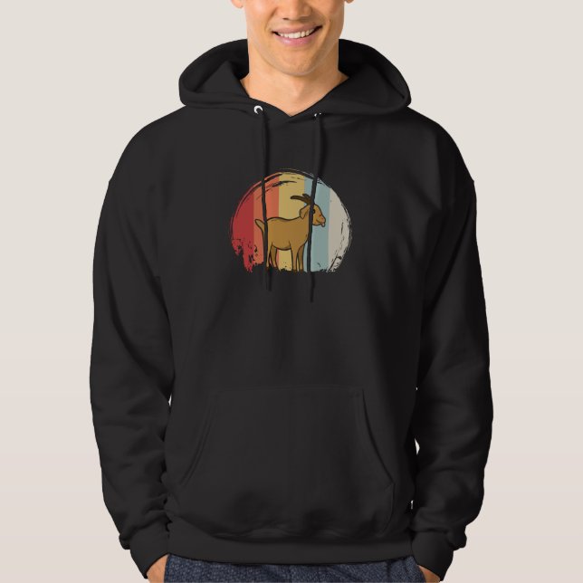 Cute Goat Retro Hoodie (Front)