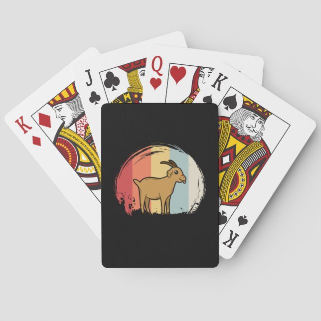 Cute Goat Retro Playing Cards (Back)
