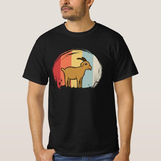 Cute Goat Retro T-Shirt (Front)