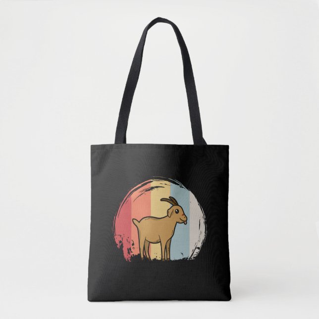 Cute Goat Retro Tote Bag (Front)