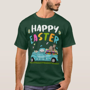 Cute Goat With Bunny Ears Egg Hunting Truck Easter T-Shirt