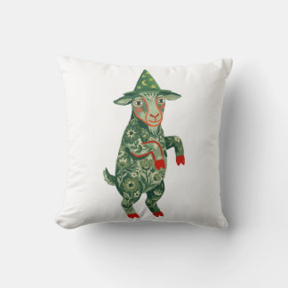 Cute Goat Wizard Throw Pillow