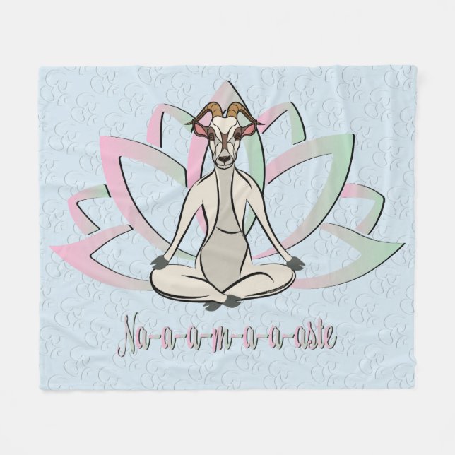 CUTE GOAT YOGA | Namaste GetYerGoat™ Fleece Blanket (Front (Horizontal))