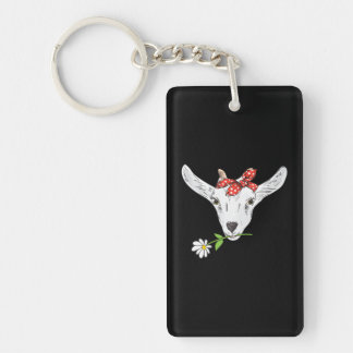 Cute Goats Bandanna Farm Animal Funny Goat Lover Key Ring