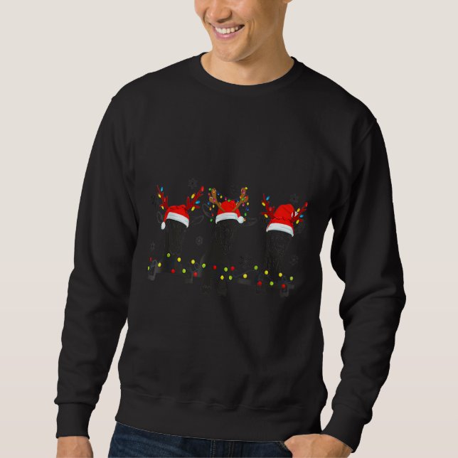 Cute Goats Christmas Lights  Farm Animal Christmas Sweatshirt (Front)