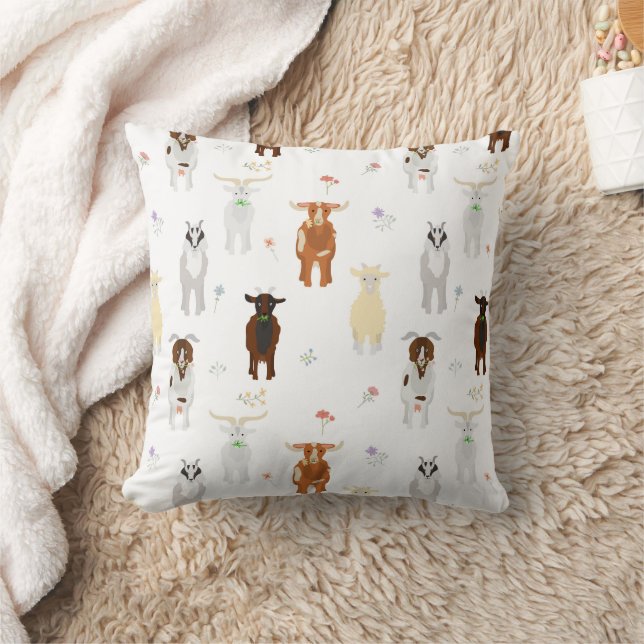 Cute Goats Farm Animals Cushion (Blanket)