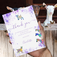 Cute Goats Farm Birthday Party Thank You