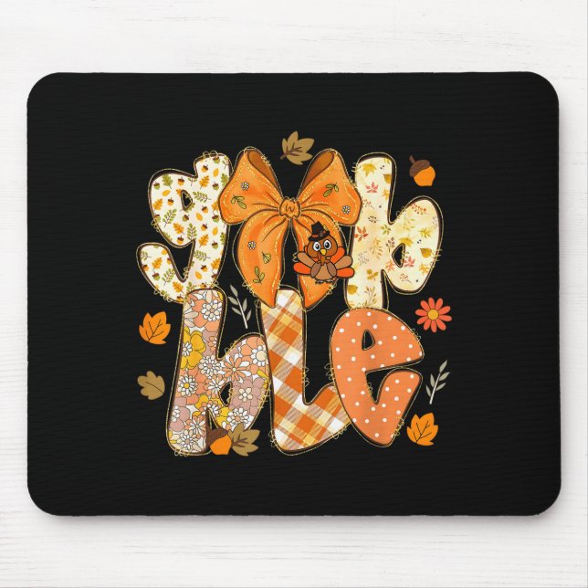 Cute Gobble Gobble Turkey Lgrim Little Boys Thanks Mouse Pad (Front)