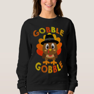 Cute Gobble Gobble Turkey Pilgrim Little Boys Than Sweatshirt