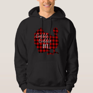 Cute Gobble Gobble Yall Ya'll Red Plaid Thanksgivi Hoodie