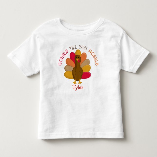 CUTE Gobble Till You Wobble Thanksgiving Day Shirt (Front)