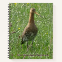 Cute Godwit in Grass Cust. Bird Watching Notebook