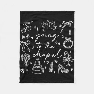 Cute Going To The Chapel Bride Bachelorette Fleece Blanket