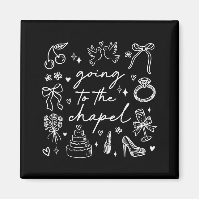 Cute Going To The Chapel Bride Bachelorette  Magnet (Front)