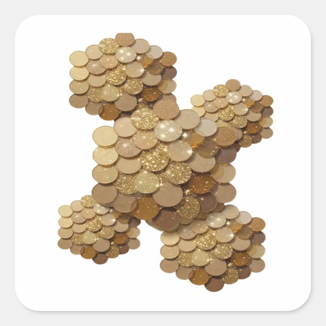 Cute Gold Abstract Craft Sticker (Front)
