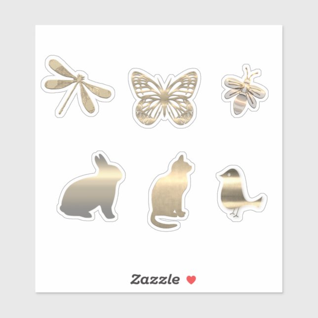 Cute Gold Animals Insects  (Sheet)