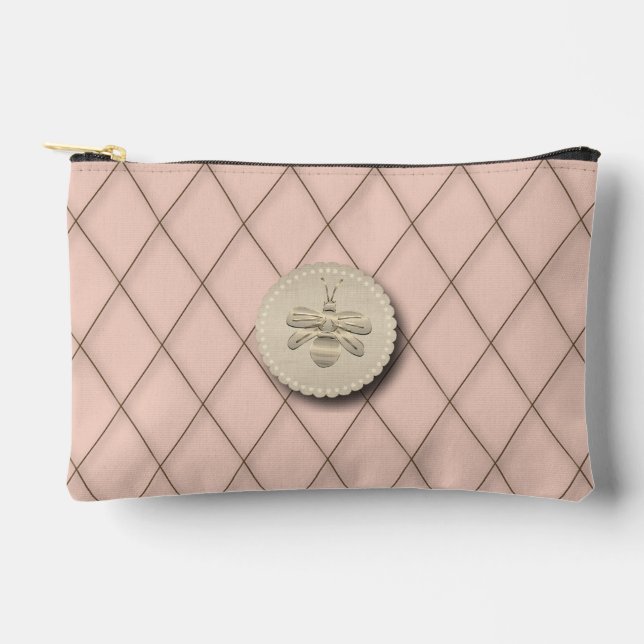 Cute Gold Bee Gift Accessory Pouch (Front)