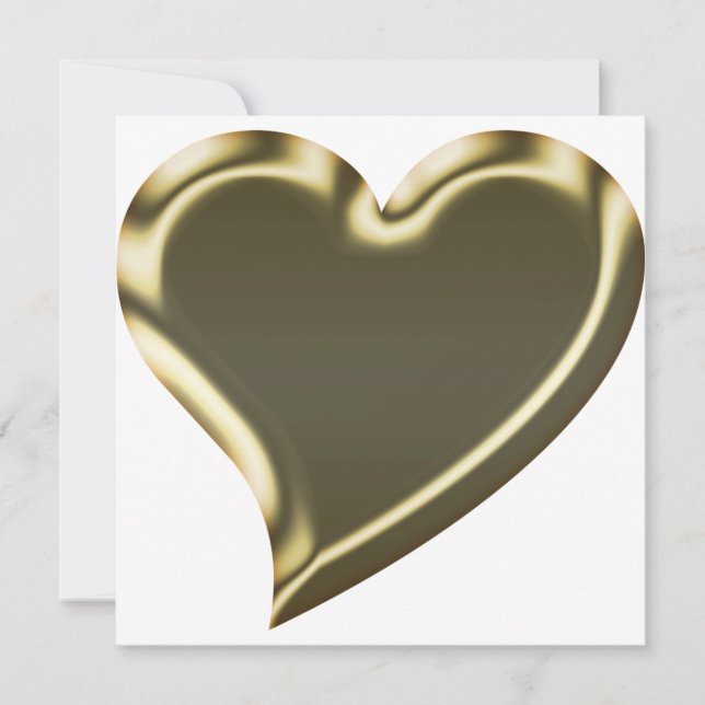 Cute gold big heart Valentine's day card (Front)