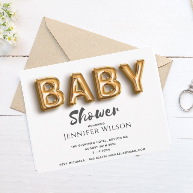 cute gold bubble balloon fun baby shower save the  save the date (Creator Uploaded)