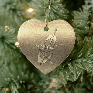 Cute Gold Cello Music Add Text Ornament