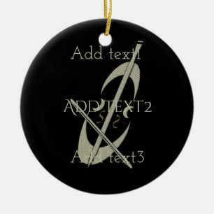 Cute Gold Cello Music Fan Ceramic Tree Decoration