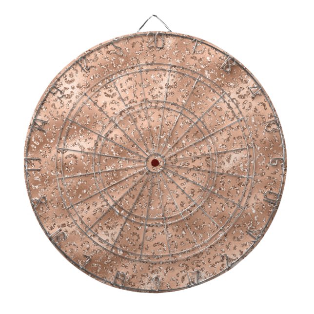 Cute Gold Cheetah Leopard Skin Print Pattern Dartboard (Front)