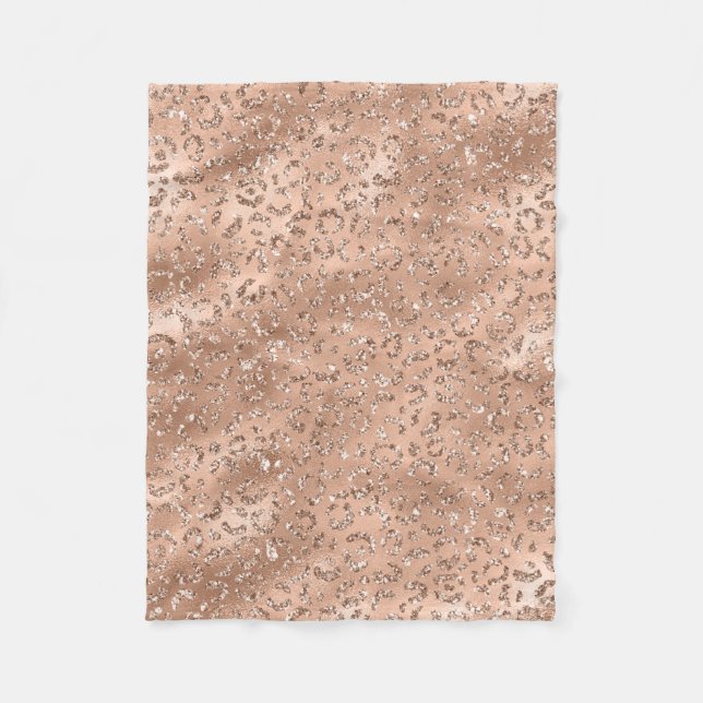 Cute Gold Cheetah Leopard Skin Print Pattern Fleece Blanket (Front)