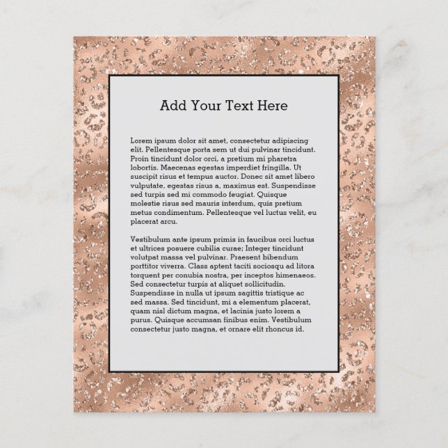 Cute Gold Cheetah Leopard Skin Print Pattern Flyer (Front)