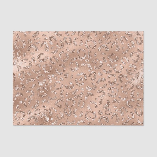 Cute Gold Cheetah Leopard Skin Print Pattern Tissue Paper (Front)