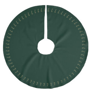 Cute gold dark green candy cane elegant Christmas Brushed Polyester Tree Skirt