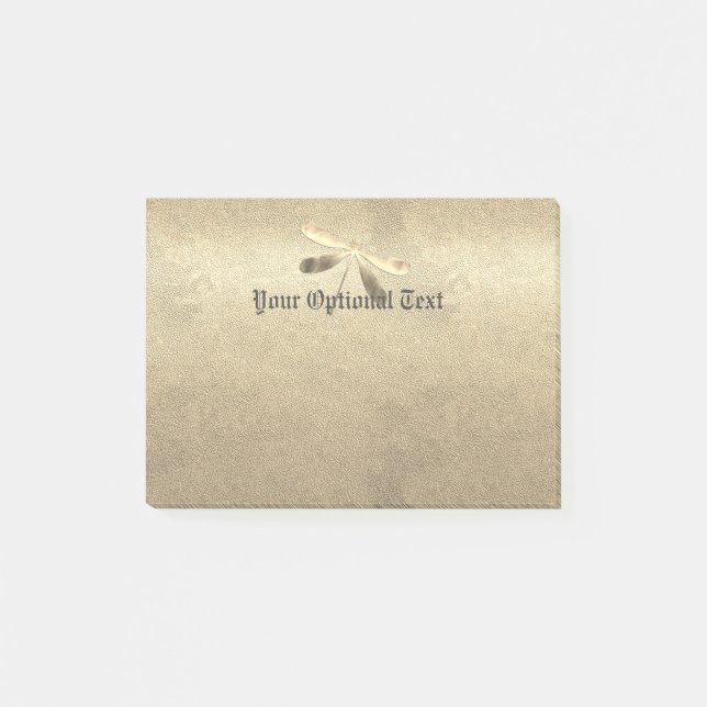 Cute Gold  Dragonfly Post-it Notes (Front)