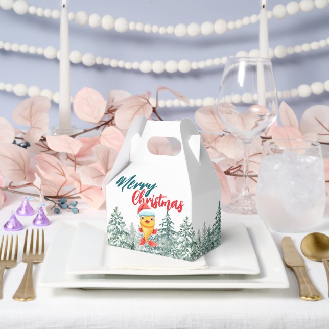Cute gold fish sea Santa Xmas tree Merry Christmas Favour Box (Wedding)
