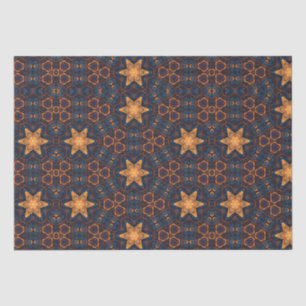 Cute Gold Flower Stars Blue black  Tissue Paper